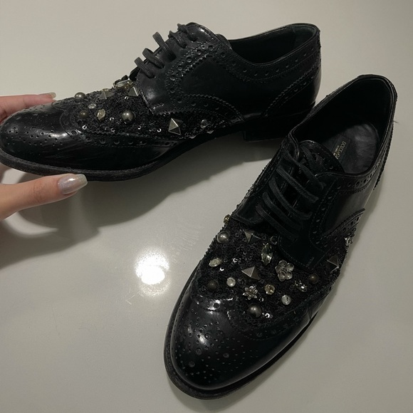 Dolce Gabbana oxford flat with embroidery - Picture 1 of 6